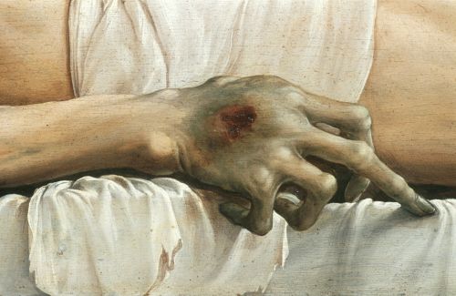 Holbein detail, the body of Christ in the tomb